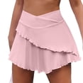 thumbnail image 2 of UoCefik Womens Tennis Skirt Crossover Golf Skorts Skirts Lightweight Athletic Skirt with 3 Pockets Workout Pickleball Pink S, 2 of 7
