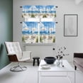 thumbnail image 5 of Summer Vacation Kitchen Curtains Valances and Tiers Set of 3 Watercolor Beach Chair Grass Tier Curtains and Valance with Rod Pocket for Small Windows, 27.5"x24", 5 of 9