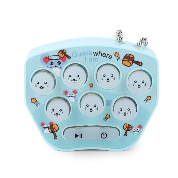 Llavero de juguete con botón de hámster, mini juego de memoria de hámster, máquina electrónica de juego con botón de hámster, azul