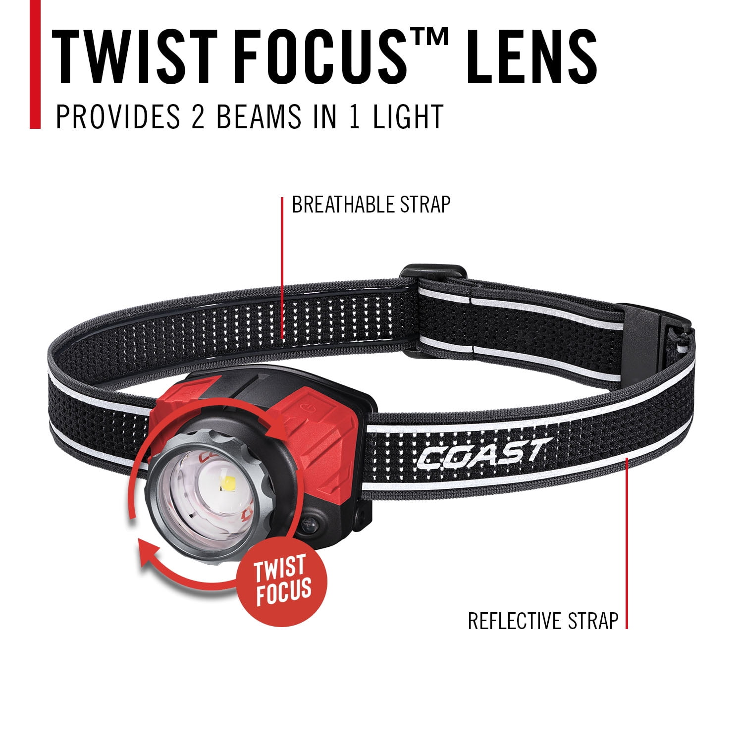 COAST FL85R 1250 Lumen Tri-Color Rechargeable LED Headlamp COAST FL85R 1250 Lumen Tri-Color Rechargeable LED Headlamp