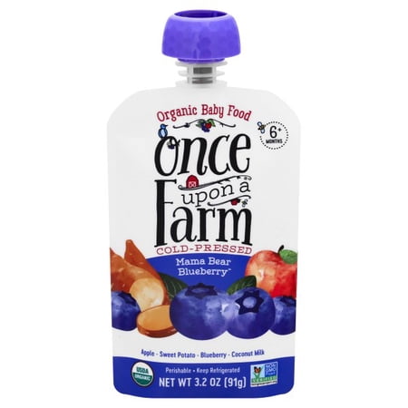 Once Upon a Farm Organic Baby Food, Mama Bear Blueberry, 3.2 oz Pouch