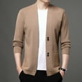 thumbnail image 4 of Autumn Men's Solid Color Knitted Cardigan-Simple & Versatile, 4 of 6