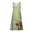 thumbnail image 4 of SMihono Robes d'Été Bohémiennes pour Femmes Grande Taille Mode Décontractée Sexy Col Carré Imprimé Robes d'Été Sans Manches Robe Pull, 4 of 5