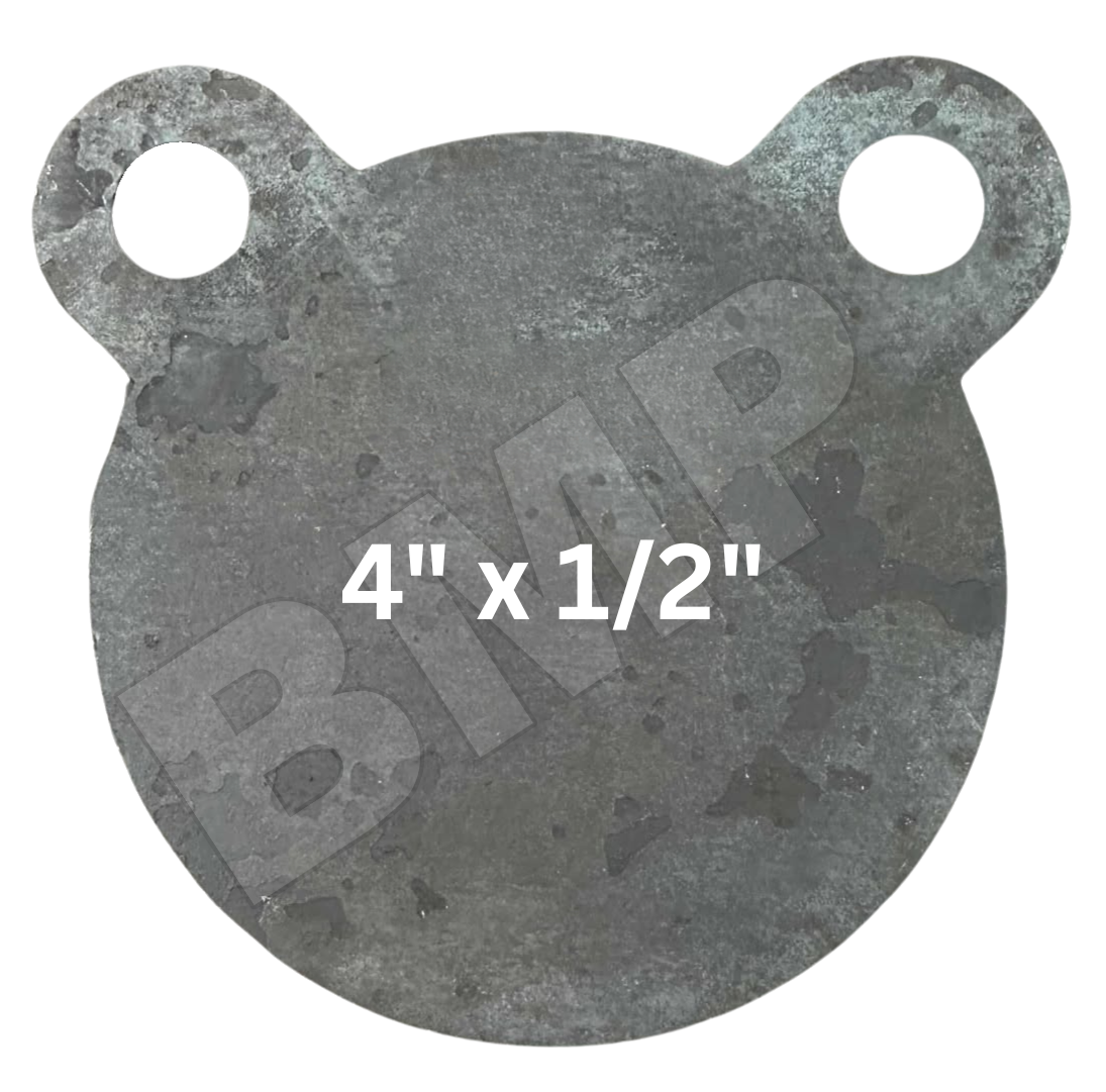 AR500 Steel Gong Shooting Target 1/2" – 4" Round – 2-Hole