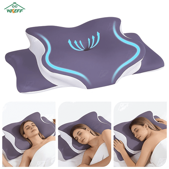 Cervical Neck Pillow, Ergonomic Contour Neck Pillows, Memory Foam Orthopedic Bed Pillow For Side Back Stomach Sleeper, Neck Pillow With Cooling Pillowcase