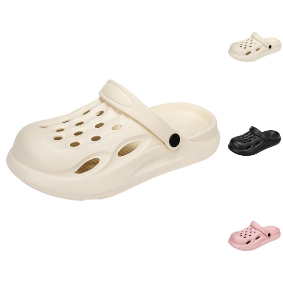 GPOECD Kids Clogs Boys Sandals Lightweight Breathable Comfortable Outdoor Summer Beach Play Shoes Casual Footwear Girls Slippers 2-12Y 02_Beige,8-9 Years