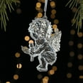 thumbnail image 1 of Adorno colgante navideño de plástico brillante | Pequeño adorno navideño blanco para hacer tú mismo, 10 x 12 cm, ligero, para colgar en el árbol | Decoración navideña para ventana y chimenea, 1 of 6