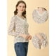thumbnail image 2 of Allegra K Blusa Floral Elegante Con Cuello En V Y Encaje De Manga Larga Con Volantes Informal De Verano Para Mujer Beige S, 2 of 5