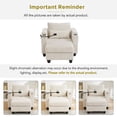 thumbnail image 4 of Harper & Bright Designs Convertible Chaise Lounge Indoor, Corduroy Single Sofa with USB Ports, Accent Chair Sleeper Sofa Bed with Two Cup Holders, Phone Holder and Storage, Beige, 4 of 15