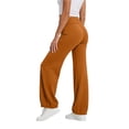 thumbnail image 5 of Tqcoqu Yoga Pants for Women Drawstring Elastic High Waisted Loose Fit Wide Leg Pants Workout with Bandage Pant,Orange,Women's S-XXL, 5 of 8