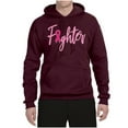 thumbnail image 2 of Wild Bobby, Fighter Breast Cancer Survivor, Breast Cancer Awareness, Unisex Graphic Hoodie Sweatshirt, Maroon, X-Large, 2 of 4
