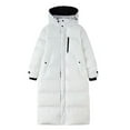 thumbnail image 6 of Olyvenn Full Length Down Jackets for Women Long Puffer Jackets Winter Down Coats Long Sleeves Quilted Hooded Warm Parka White L, 6 of 6