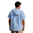 thumbnail image 4 of GrmtClth Mens Button Down Shirt Casual Long Sleeve Linen Shirts Summer Lightweight Hoodie Beach Yoga Drawstring Hooded Tops with Key Pockets Light Blue XXL, 4 of 9