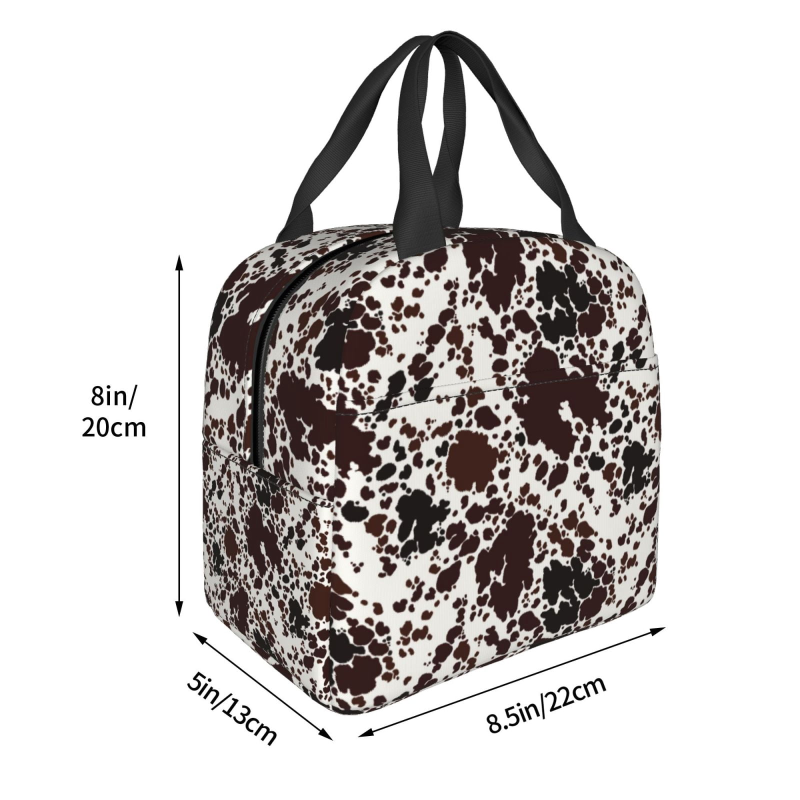 Defioc Cow Skin Print Lunch Box,Lunch Bag for Women Men Reusable Insulated Lunch Tote for Work/Office/Picnic/Travel