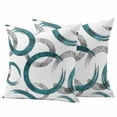 thumbnail image 6 of Turquoise Grey Outdoor Pillow Covers 18x18 Inch Throw Pillow Covers Set of 2 Waterproof Decorative Pillow Cases Geometric Circle Modern Abstract Simple Art Cushion Covers for Patio Furniture Garden, 6 of 8