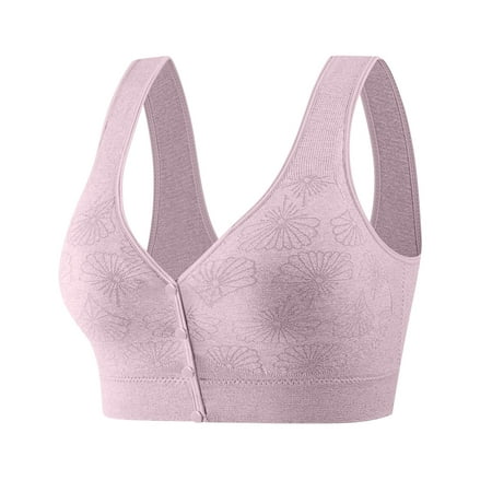 GENGING Women Clearance Women s Summer Without Steel Ring Bralette for women 2027 Fixed Cup Large Size Bralette for women Style Front Buckle Bra