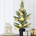 thumbnail image 6 of Mini Christmas Ornaments Gold Hanging Bulbs, 2.5 Inch Holiday Tree Decor for Mini Trees and Seasonal Home Displays, 6 of 6