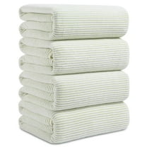 Smuge 4 Pack Large Bath Towels 35 x 70 Inches, 100% Microfiber Ultra Soft Extra Large Bath Towel Set Oversized Bathroom Towels for Bathroom Kitchen Spa Hotel Gym (Green White)