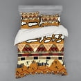 thumbnail image 1 of Ambesonne Animal Bedding Set 4 Pcs, Hunt Zebra Tribe Ethnic, Queen, Ruby Mustard, 1 of 3