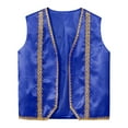 thumbnail image 3 of TSSOE Boys Arabian Prince Vest Open Front Medieval Waistcoat for Carnival Party Dress Up Royal Blue 8, 3 of 7