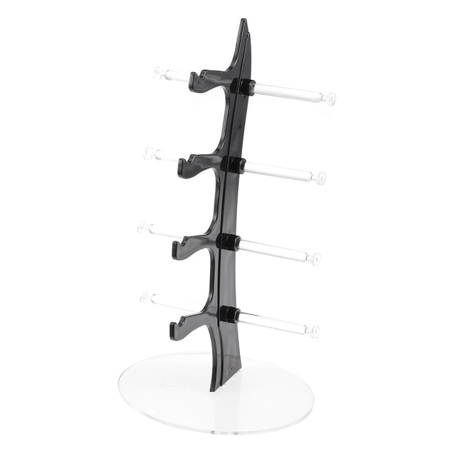 Sailboat Shape Glasses Display Stand Sunglasses Holder Eyeglass Organizer Storage Rack for Home Shop (Black, 4 Layers)