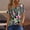 Army Green, variant on QUNYINEY Square Neck Women's T Shirts Short Sleeve Floral Casual Tops Loose Pleated Button Pullover Shirts