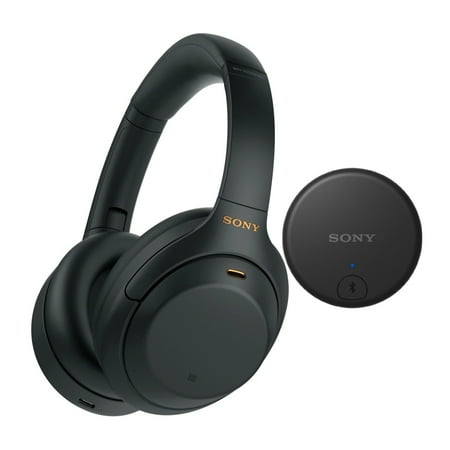 Sony WH-1000XM4 Noise Canceling Over-Ear Headphones and TV Adapter Bundle