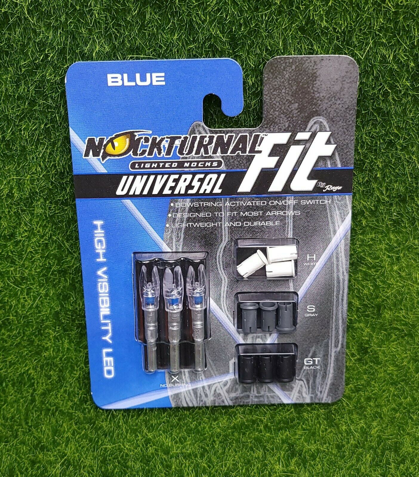 Rage NockTurnal Universal Fit Lighted Nocks Blue 3 pack NT-314 