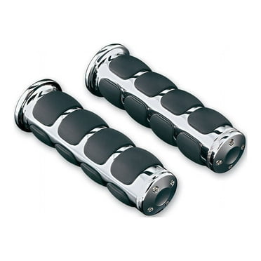 Kuryakyn 6241 ISO Grips with Chrome Accent Rings