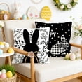 thumbnail image 4 of Easter Pillow Covers Set of 4, He is Risen Bunny Floral Eggs Farmhouse Decorations Spring Holiday Decor Throw Cushion Case for Home Couch - (19.69" x 19.69")_B, 4 of 6