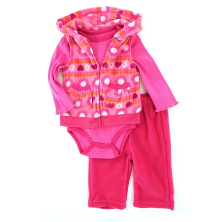

Buster Brown Baby 3-piece Outfit Fleece Vest Top Pants Set 12GSB117