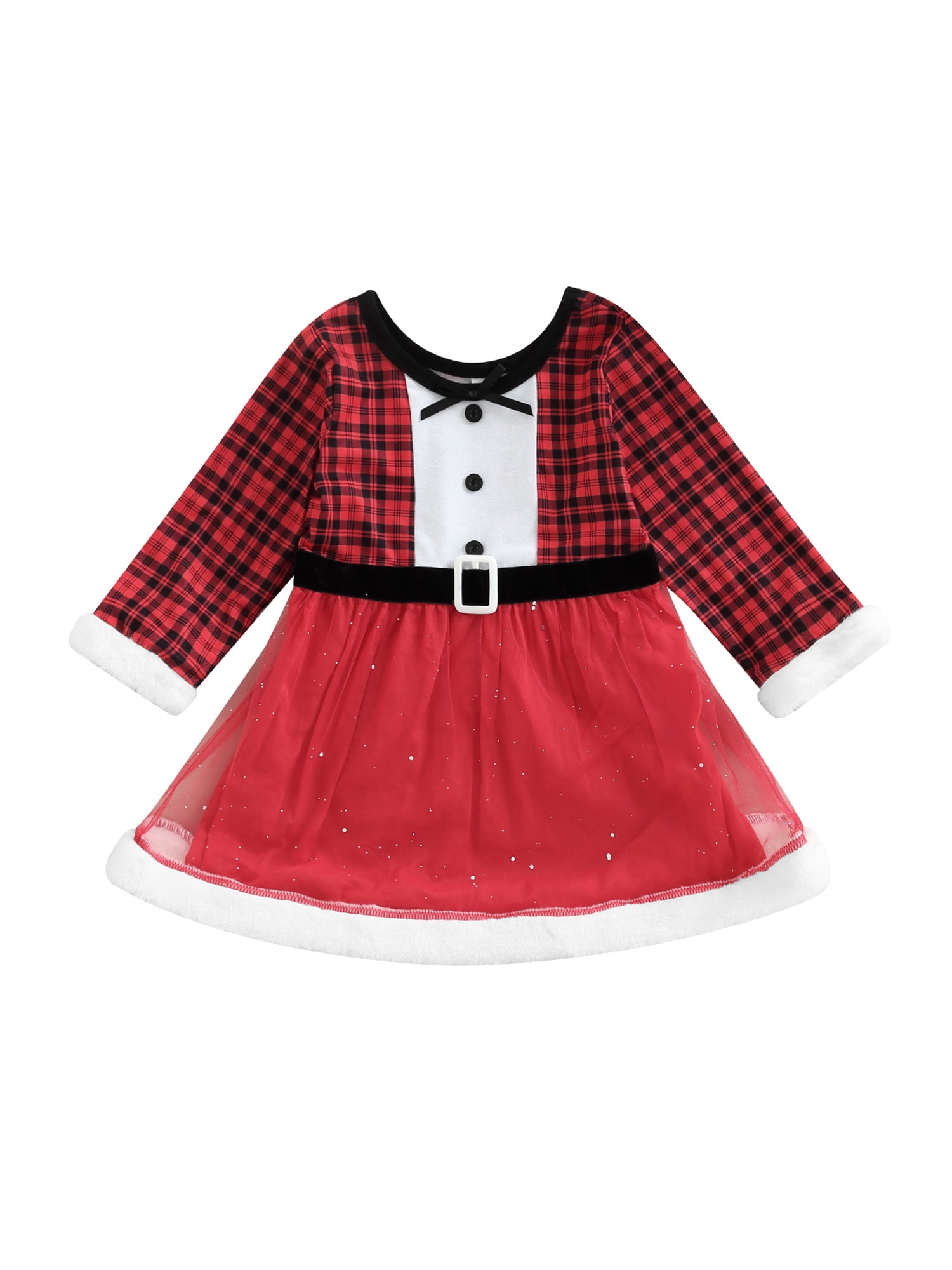 Bagilaanoe Toddler Baby Girl Christmas Dress Long Sleeve Aline Party