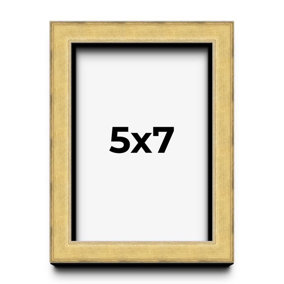 5x7 IN Shadow Box Frame Gold | 1.375 Inches Deep Real Wood Contemporary Shadowbox Display Frame |