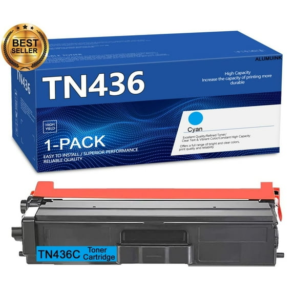 High Yield TN436 Toner Cartridge Replacement for Brother MFC-L8900CDW HL-L9310CDW HL-L8360CDW Printer 1 Pack Cyan