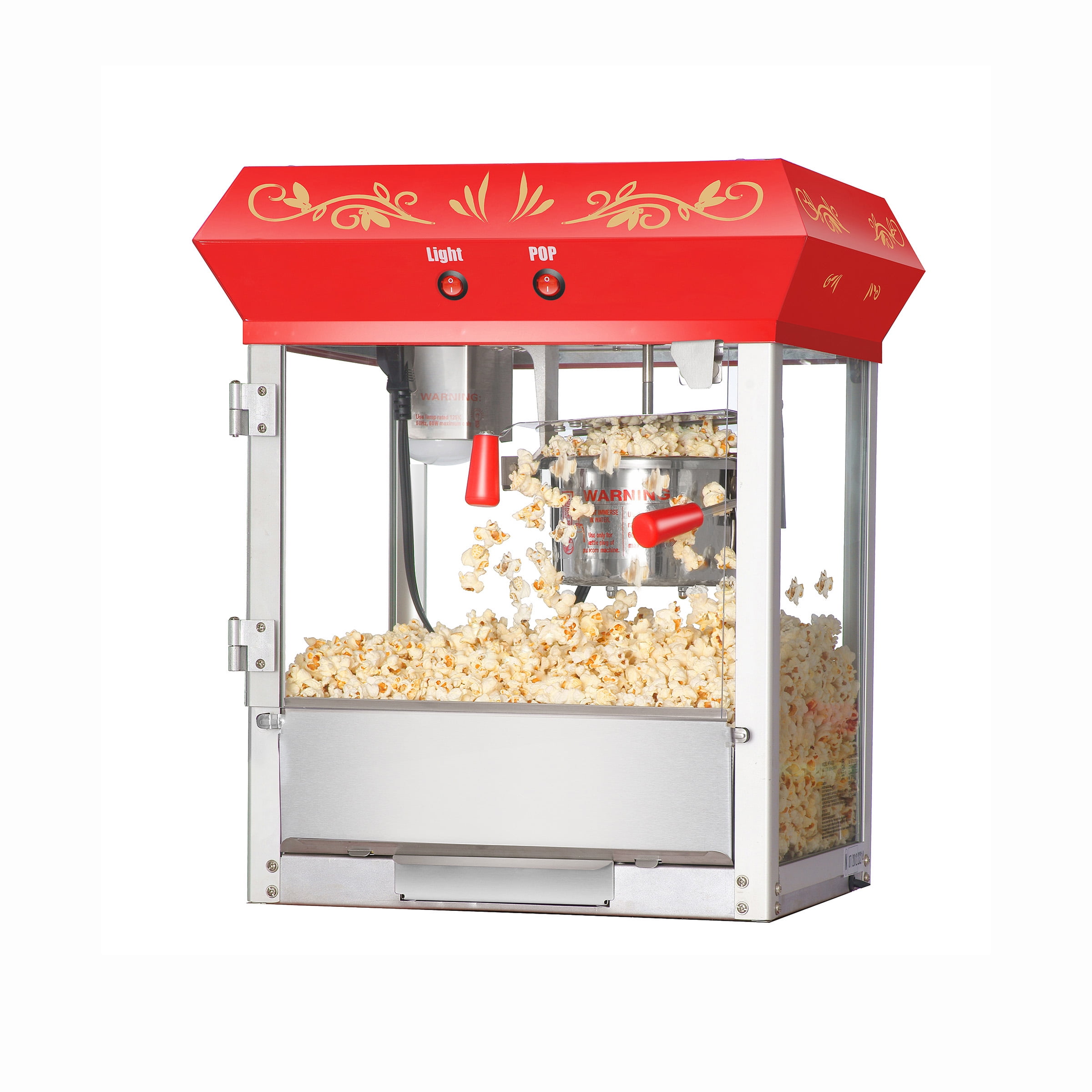 Top Star Popcorn Machine with Cart - Commercial Quality 12-Ounce Kettle  Popper with Warming Deck- Makes 4.5 Gallons by Great Northern Popcorn  (Black)