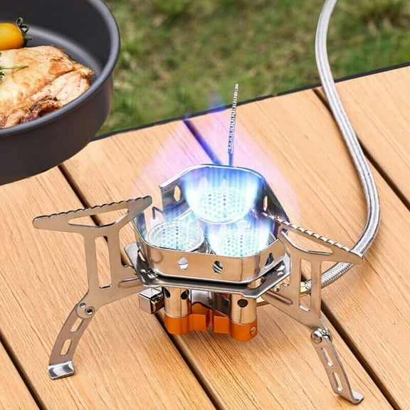 WEISIPU Portable Gas Camping Stove, 9800W Power Mini Lightweight Folding Temperature Control 3-Burner Stove for Outdoor Cooking Hiking Picnic