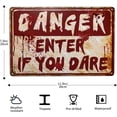 thumbnail image 3 of Halloween Decorations Indoor Horror Room Decor Metal Tin Signs Halloween Party Poster For Home bedroom Outdoor 12x8 Inches Beware Go Back, 3 of 5