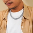 thumbnail image 5 of JeenMata Full Iced Out Bling Miami Cuban Chain Necklace in White - Hip Hop Jewelry - Men's Chunky Jewelry, 5 of 6