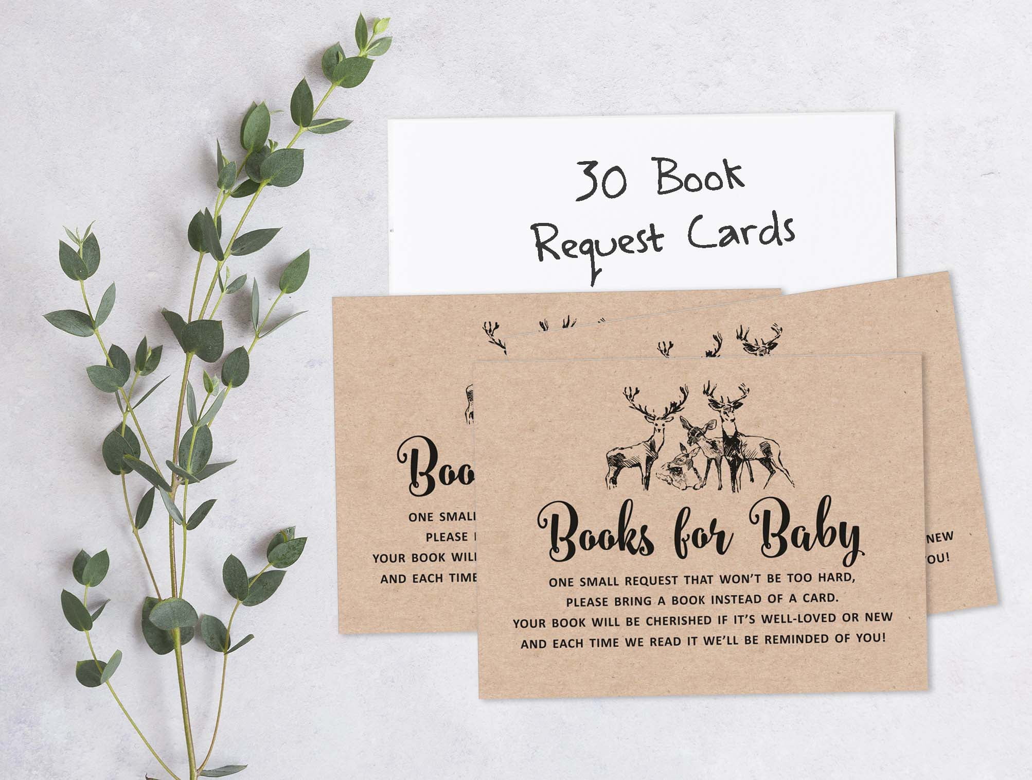 Inkdotpot 30Deer Jungle Animals Baby Shower Rustic Book Request Cards Bring A Book Instead Of A Card Baby Shower Invitations Inserts Games