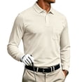 thumbnail image 7 of LWavelet Mens Polo Shirts Long Sleeve Button Collared Golf Shirts Casual Classic Business Dress Shirts for Office Work, 7 of 7