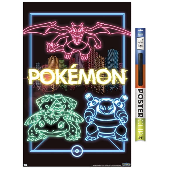Pokémon - Neon Group Wall Poster, 14.725" x 22.375"