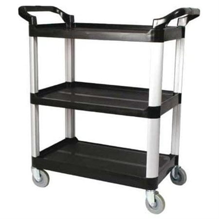 Capacity Black Heavy Duty 3-Shelf Rolling Service/Utility/Push Cart 390 lbs 
