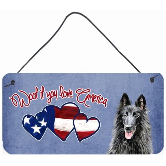 Woof If You Love America Belgian Sheepdog Wall and Door Hanging Prints