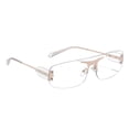 thumbnail image 3 of 2x de terre rectangular para mujer de montura metálica con lentes tintadas clásicas 400 Colco moda de gafas de sol sin montura de mujer, 3 of 8