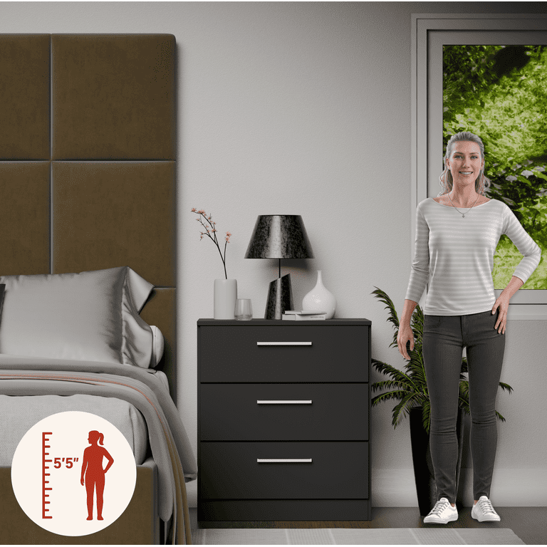 walmart black dresser set Youtrend 9 Drawer Dresser and Nightstand Sets for Bedroom,3 Piece Bedroom Dresser Set,Fluted Dressers and Nightstands, Modern Bedroom Set, Black