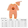 thumbnail image 7 of Newborn Baby Girl Boy Halloween Outfit Pumpkin Romper Striped Jumpsuit with Hat/Headband Set Infant Cute Fall Clothes, 7 of 7