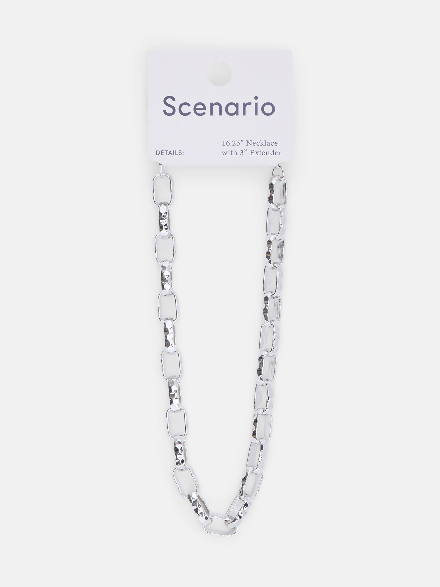 Scenario Women's Rhodium-Tone Chunky Twist Chain Necklace photo 3