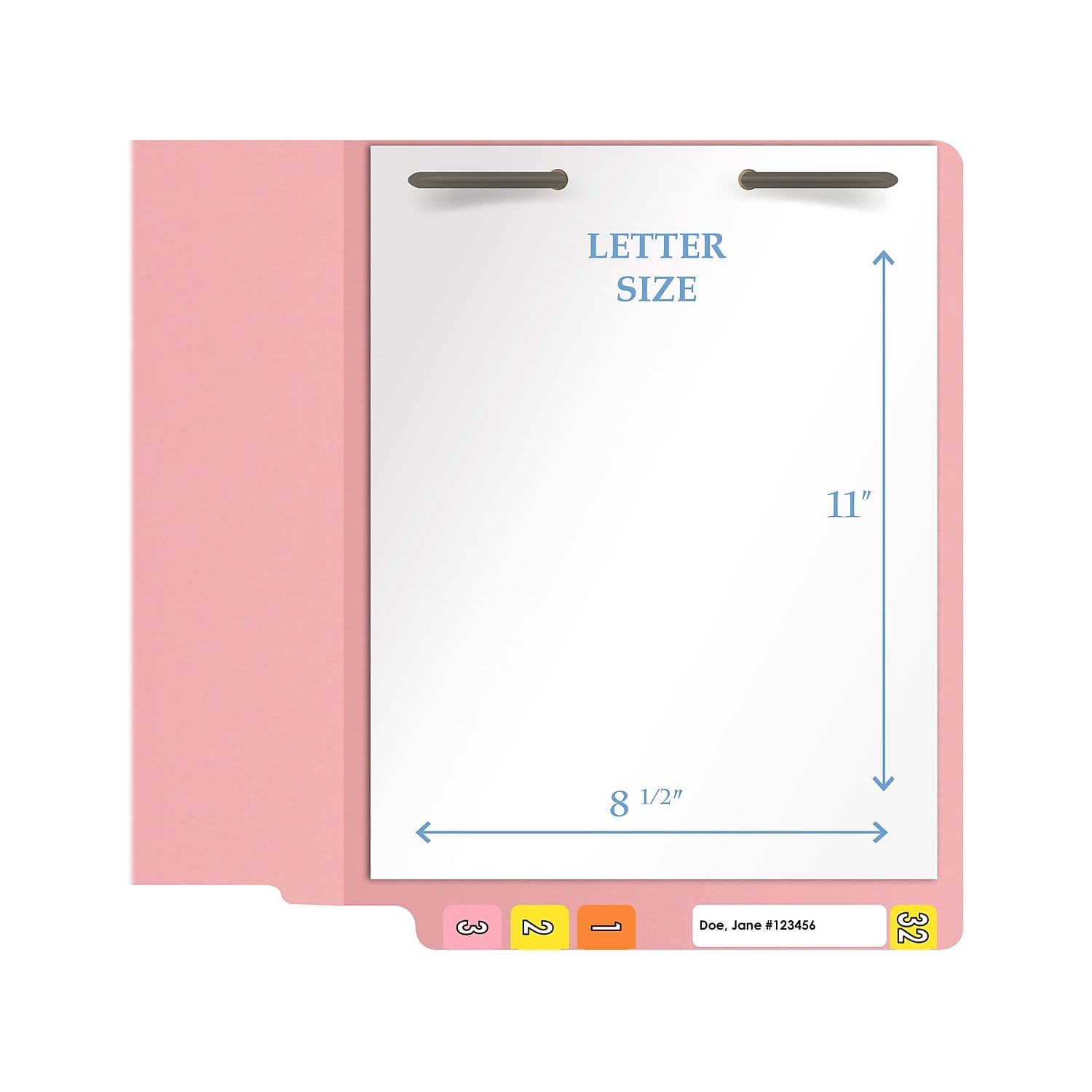 Medical Arts Press Heavy Duty End Tab File Folder Straight-Cut Letter Size Pink 40/Box (S-09461-PNK)