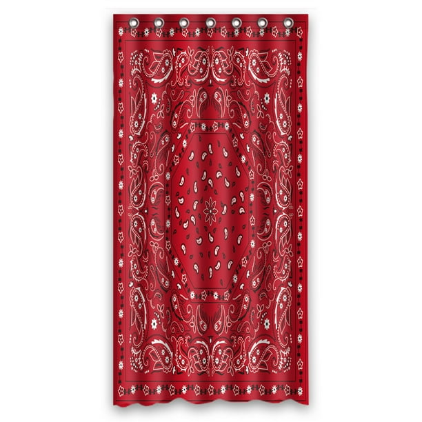 Eczjnt Red Bandana Print Shower Curtain, Red Bandana Print Shower Curtain