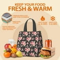 thumbnail image 5 of Pioneer Flower Floral Print Pattern Insulated Lunch Bag for Women & Adults,Large Portable Soft Cooler Lunch Bag,Thermal Food Storage Tote with Pearl Cotton,8.66L,8.75x5.75x9.5 Inch, 5 of 6